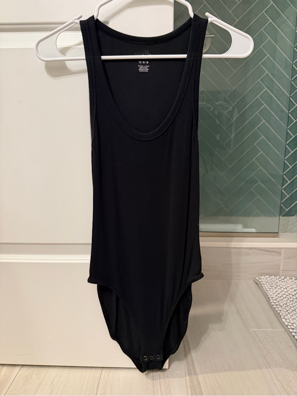 Aerie Black Ribbed Stretchy Bodysuit